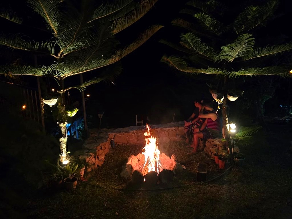 Evening campfire gathering at Ven's